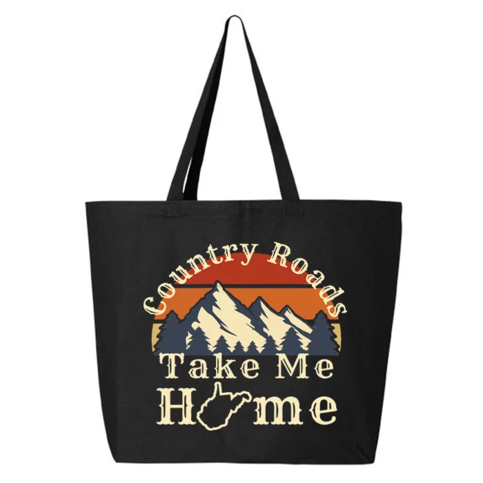 Country Roads West Virginia Take Me Home WV Map Mountains 25L Jumbo Tote