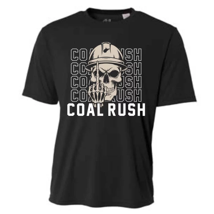 Coal Rush West Virginia Skull Coal Miner Hard Hat Cooling Performance Crew T-Shirt