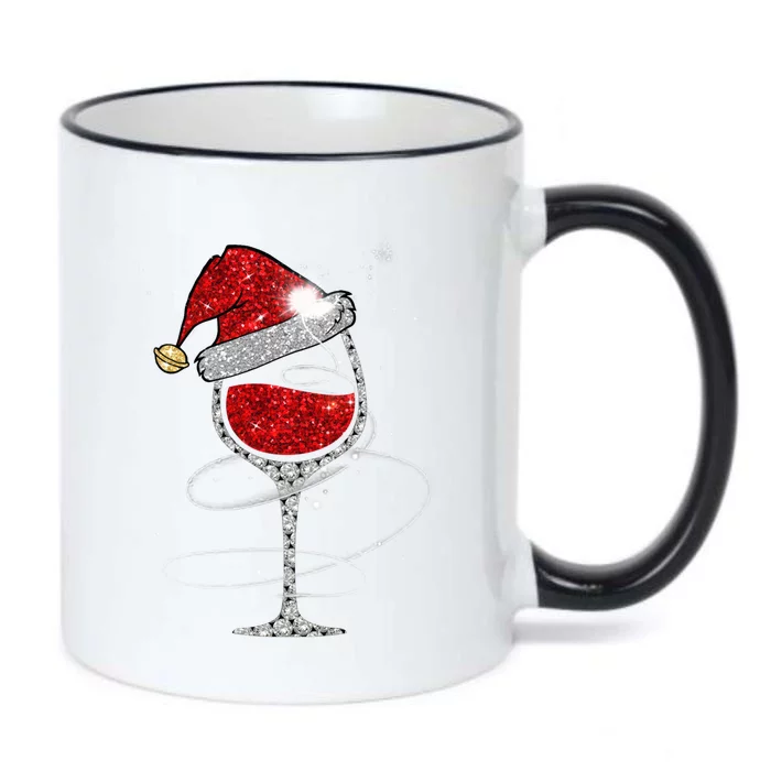 Christmas Red Wine Glass Santa Hat For Funny Xmas Great Gift Black Color Changing Mug