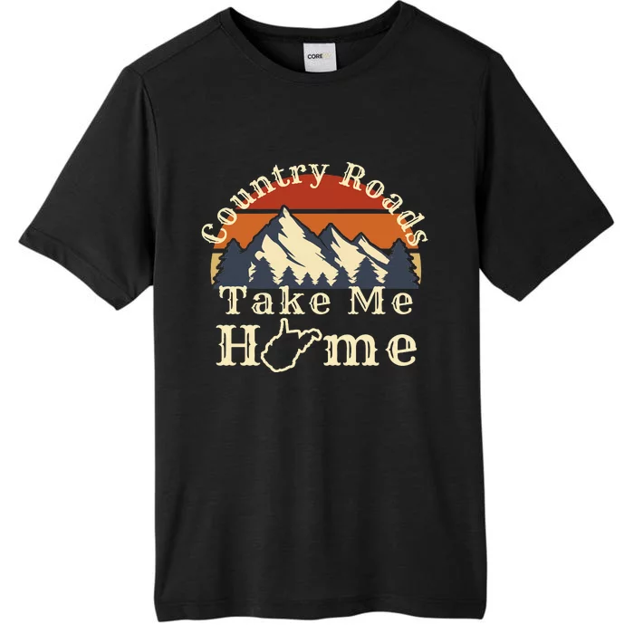 Country Roads West Virginia Take Me Home WV Map Mountains ChromaSoft Performance T-Shirt