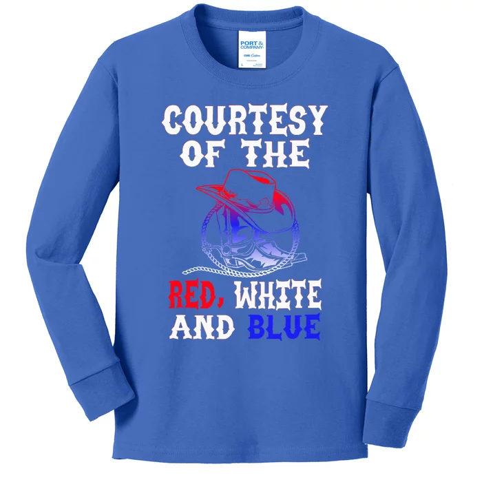 Courtesy Red White And Blue Kids Long Sleeve Shirt