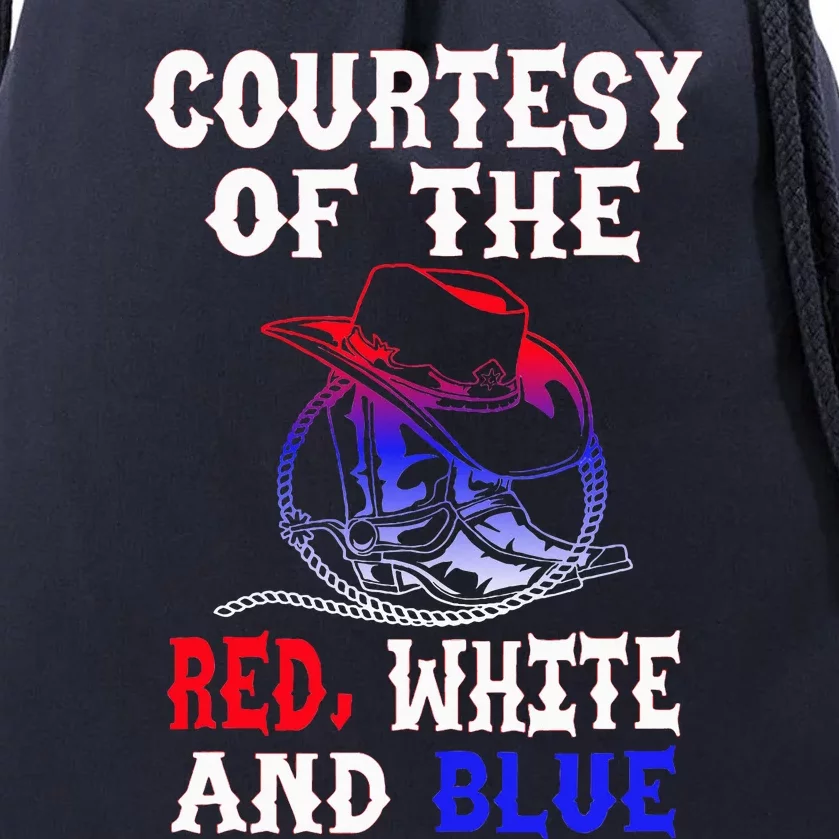 Courtesy Red White And Blue Drawstring Bag