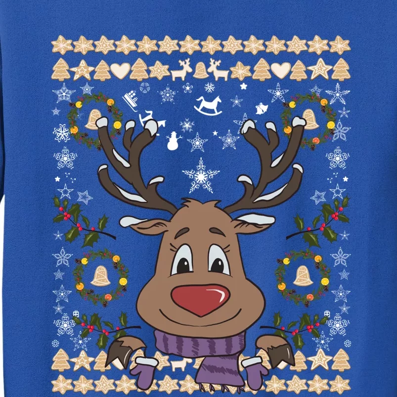 Cute Reindeer Xmas Deer Retro Matching Family Ugly Christmas Gift Tall Sweatshirt