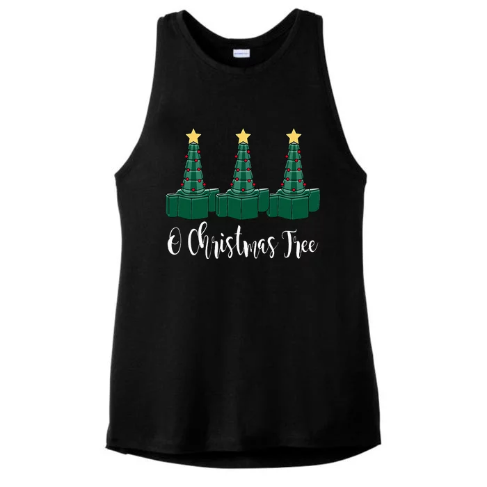 Christmas RT Xmas Tree ICU RRT Respiratory Therapist Nurse Ladies Tri-Blend Wicking Tank