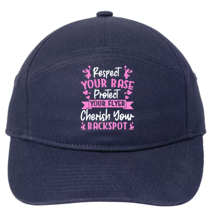 Cheerleading Respect Your Base Protect Your Flyer Cheer Girl 7-Panel Snapback Hat