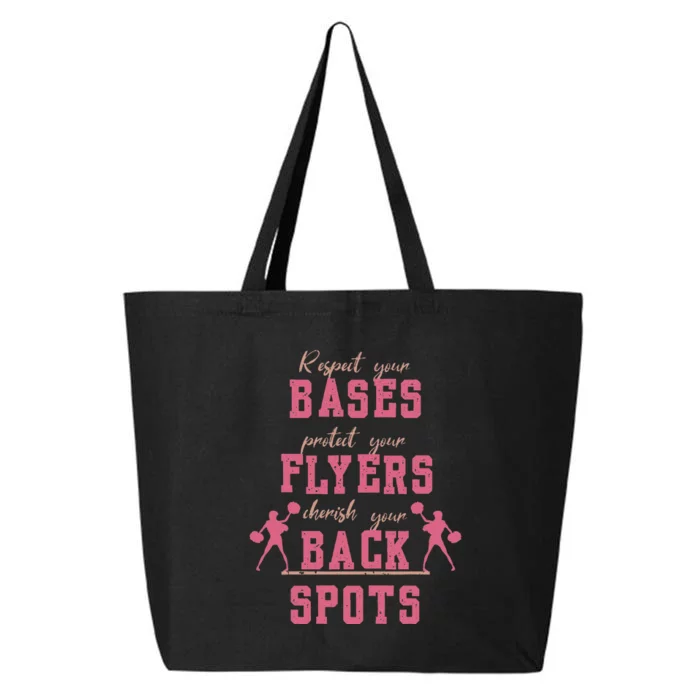 Cheerleading Respect Your Bases Flyers And Cherish Back Spot 25L Jumbo Tote