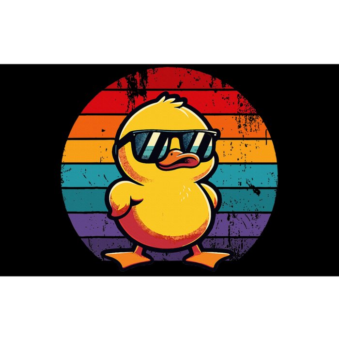 Cool Retro Yellow Duck In Sunglasses 70s 80s 90s Funny Duck Bumper Sticker