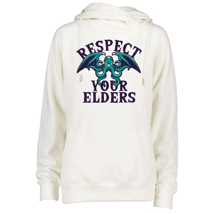 Cthulhu Respect Your Elders Womens Funnel Neck Pullover Hood