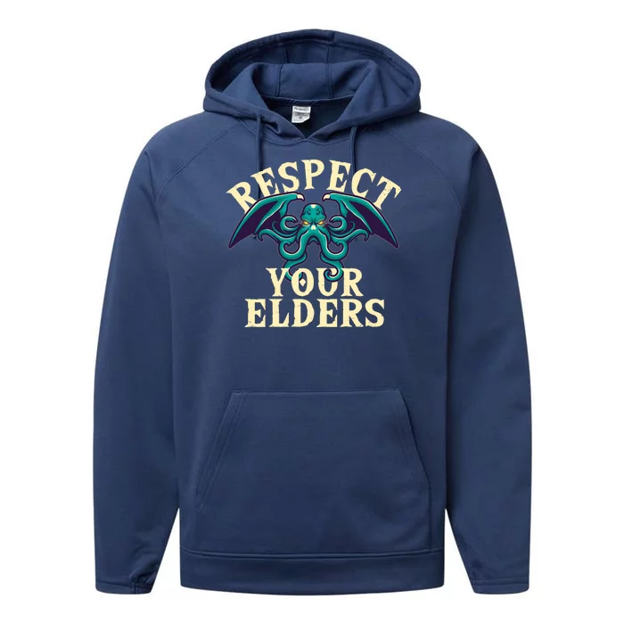 Cthulhu Respect Your Elders Performance Fleece Hoodie