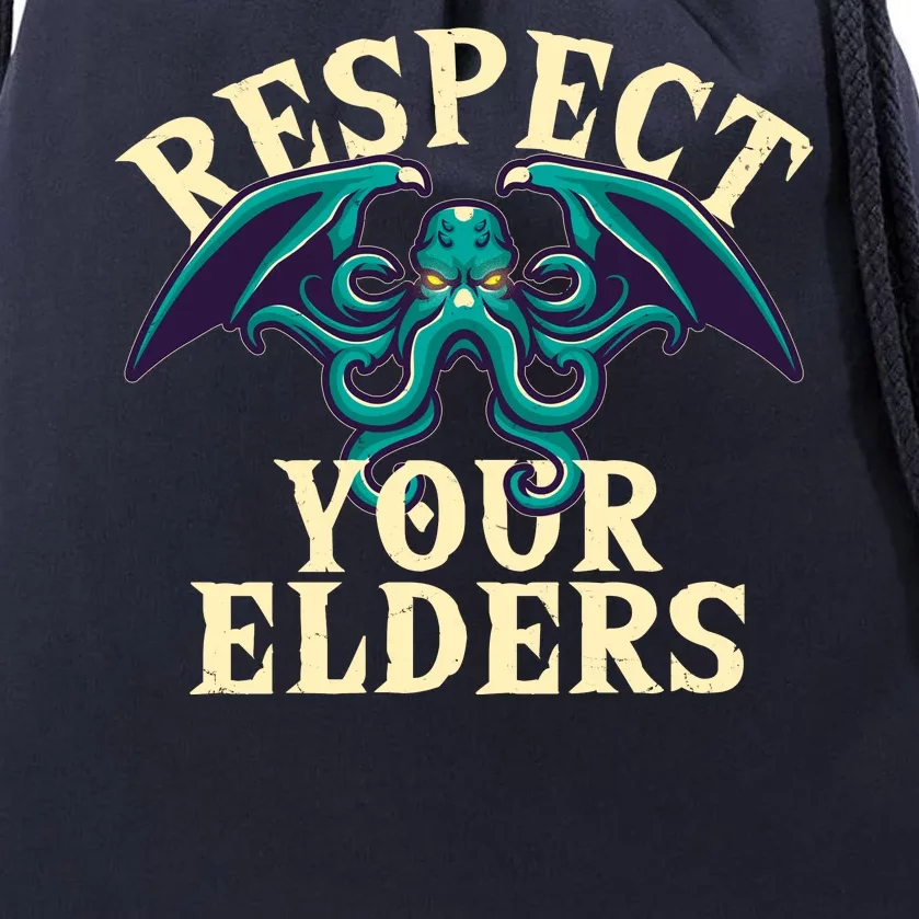 Cthulhu Respect Your Elders Drawstring Bag