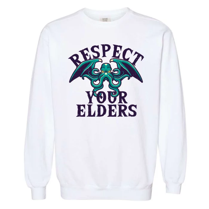 Cthulhu Respect Your Elders Garment-Dyed Sweatshirt