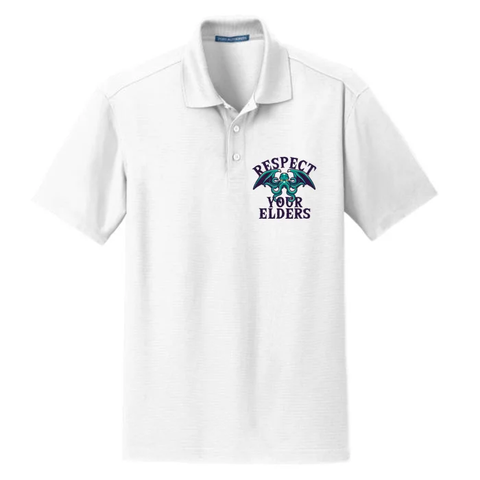 Cthulhu Respect Your Elders Dry Zone Grid Performance Polo