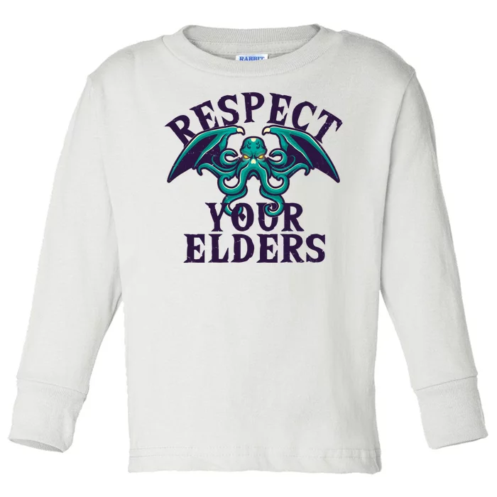 Cthulhu Respect Your Elders Toddler Long Sleeve Shirt