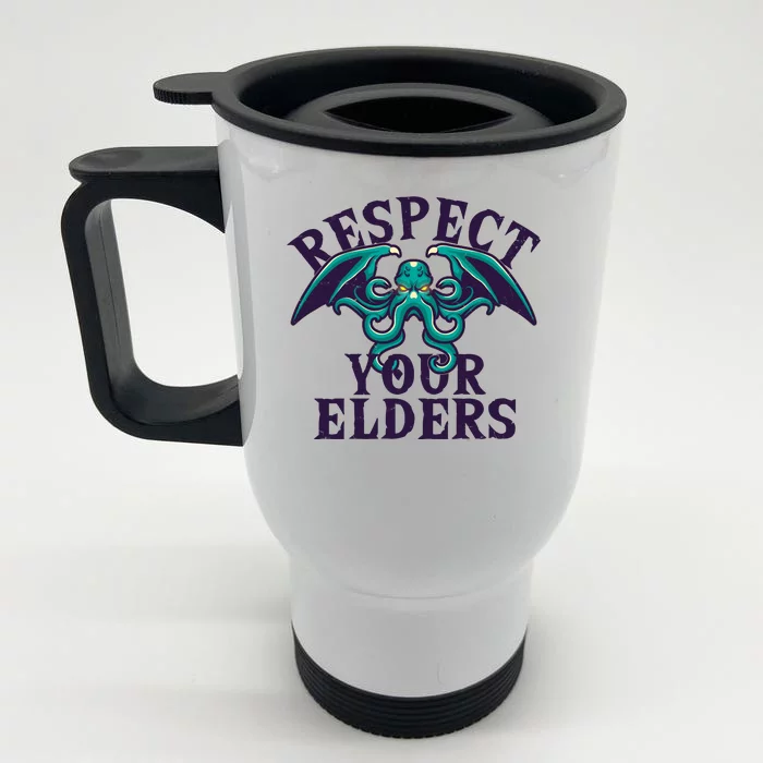 Cthulhu Respect Your Elders Front & Back Stainless Steel Travel Mug