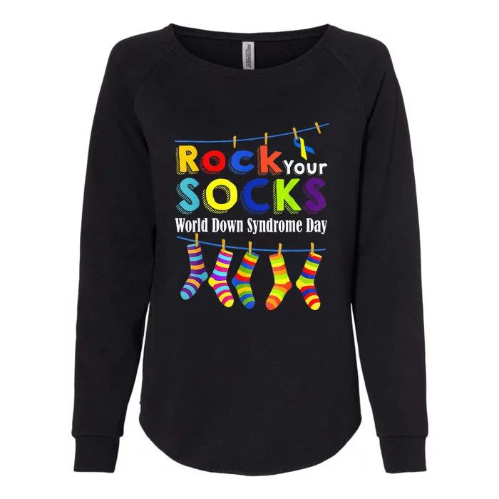 Cute Rock Your Socks 3 21 Trisomy 21 World Down Day Womens California Wash Sweatshirt