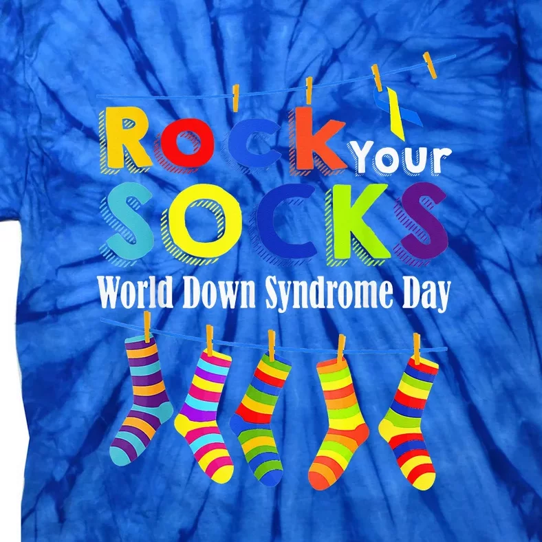 Cute Rock Your Socks 3 21 Trisomy 21 World Down Day Tie-Dye T-Shirt