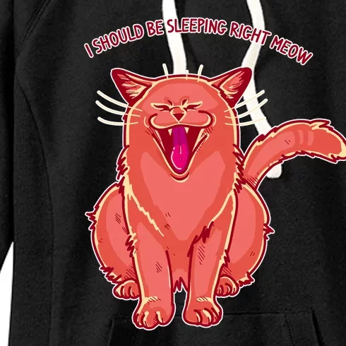 Crying Cat I should Be Sleeping Women's Fleece Hoodie