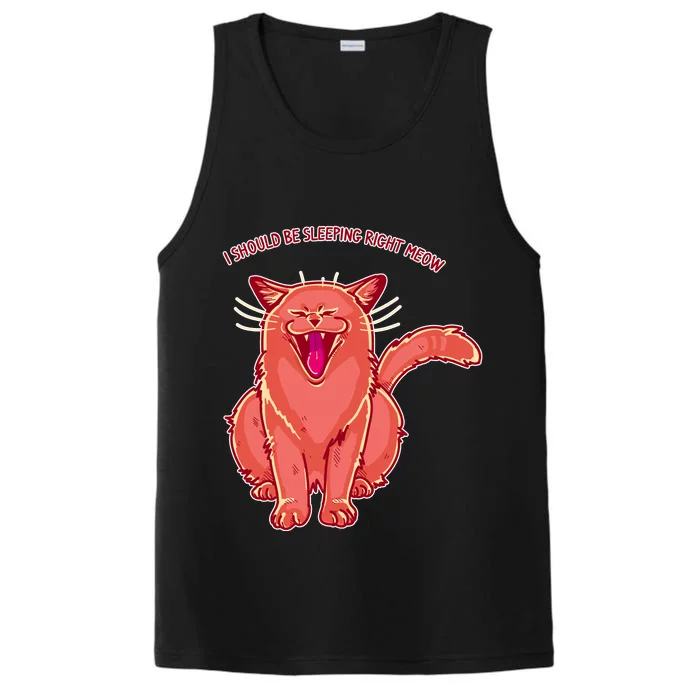 Crying Cat I should Be Sleeping Performance Tank