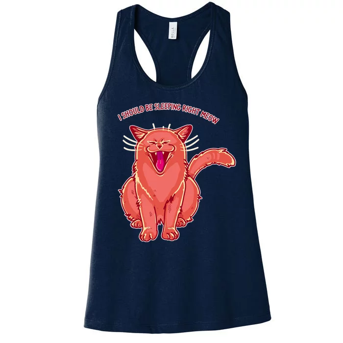 Crying Cat I should Be Sleeping Women's Racerback Tank