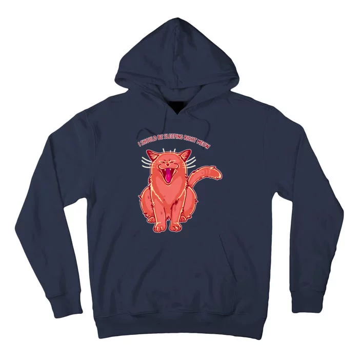 Crying Cat I should Be Sleeping Tall Hoodie