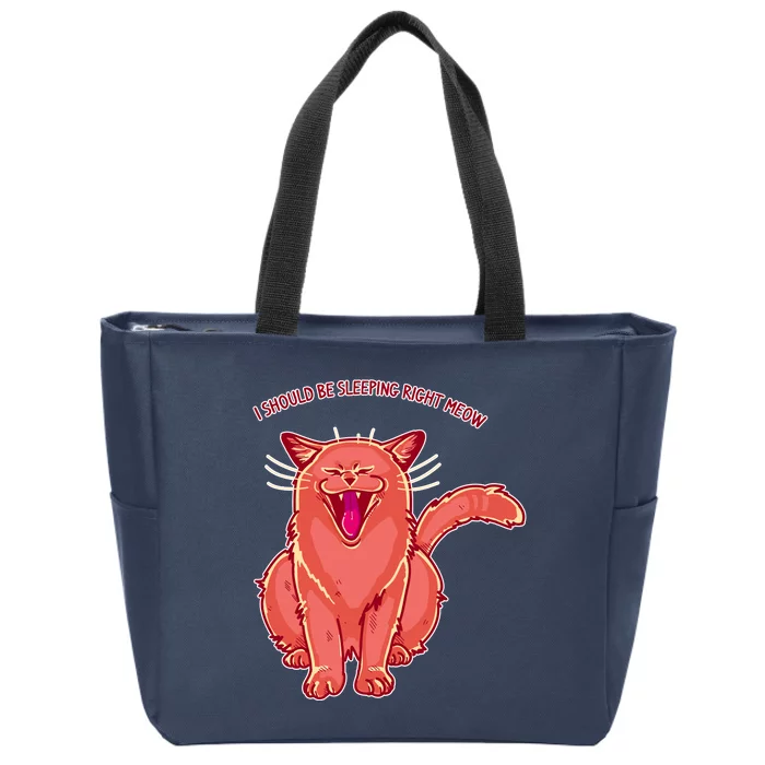 Crying Cat I should Be Sleeping Zip Tote Bag