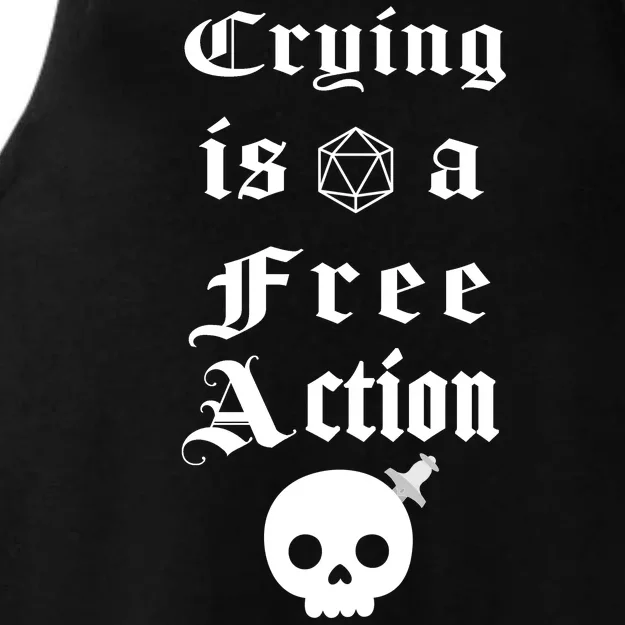 Crying Is A Free Action Gaming Ladies Tri-Blend Wicking Tank