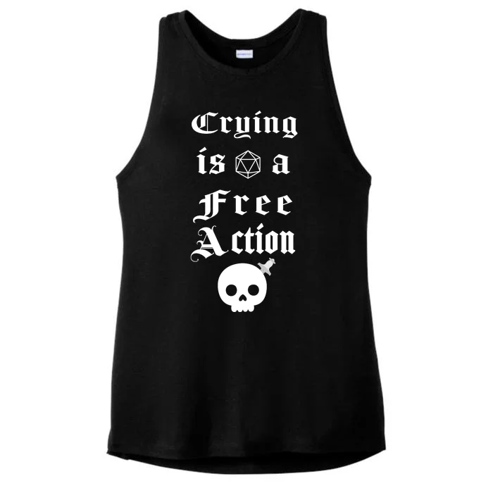 Crying Is A Free Action Gaming Ladies Tri-Blend Wicking Tank