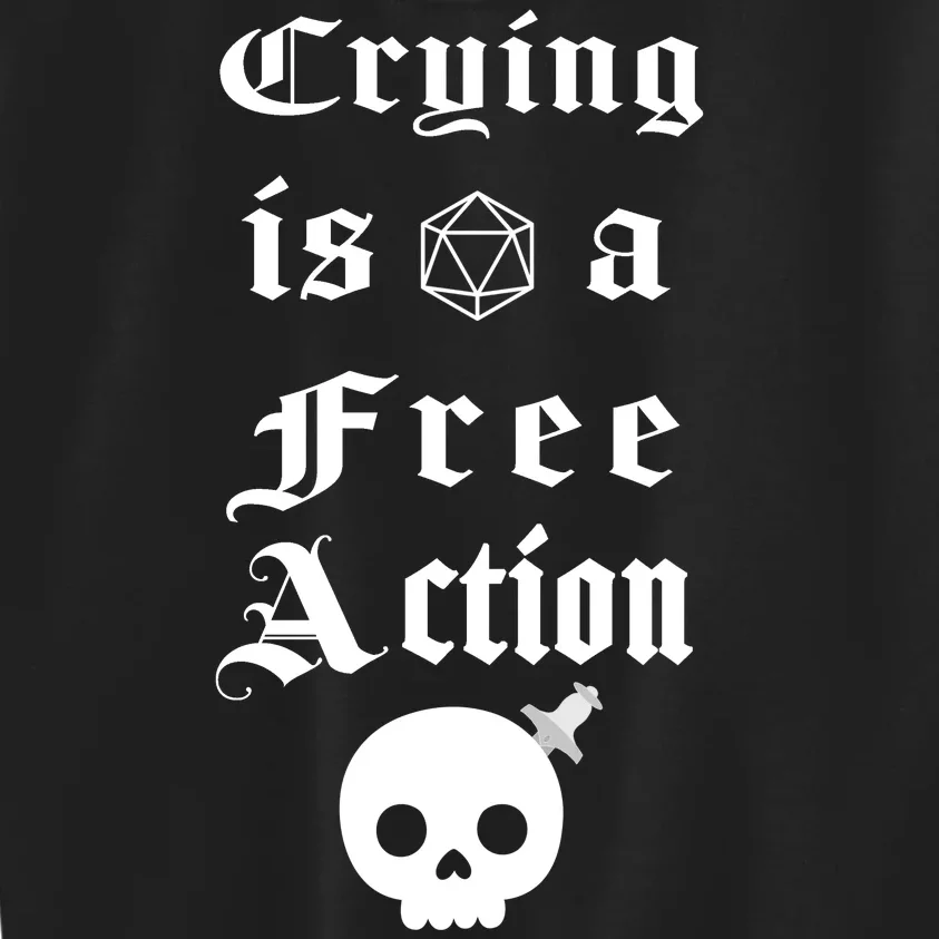 Crying Is A Free Action Gaming Kids Sweatshirt