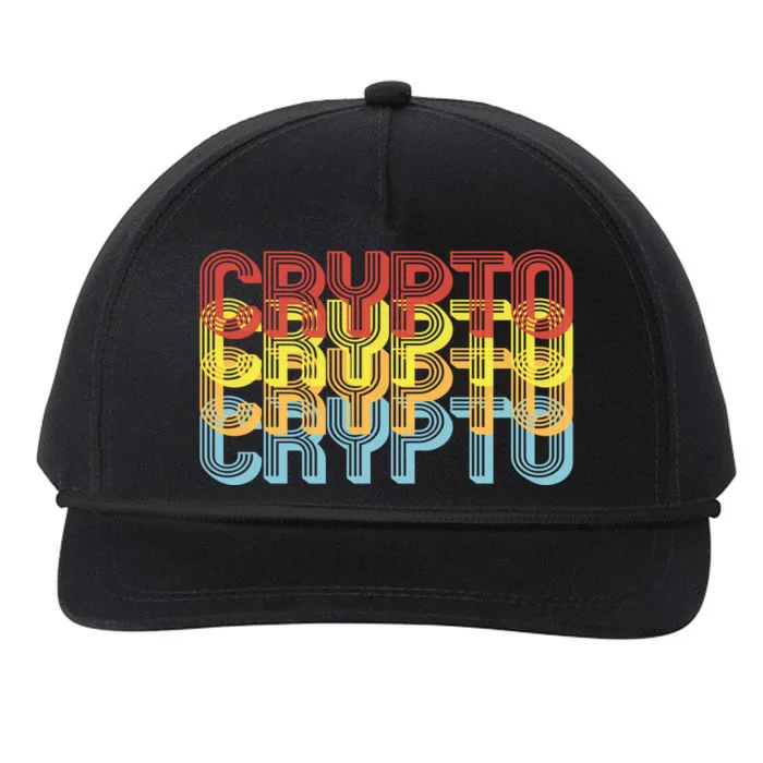 Crypto Crypto Crypto Crypto Retro Style Snapback Five-Panel Rope Hat