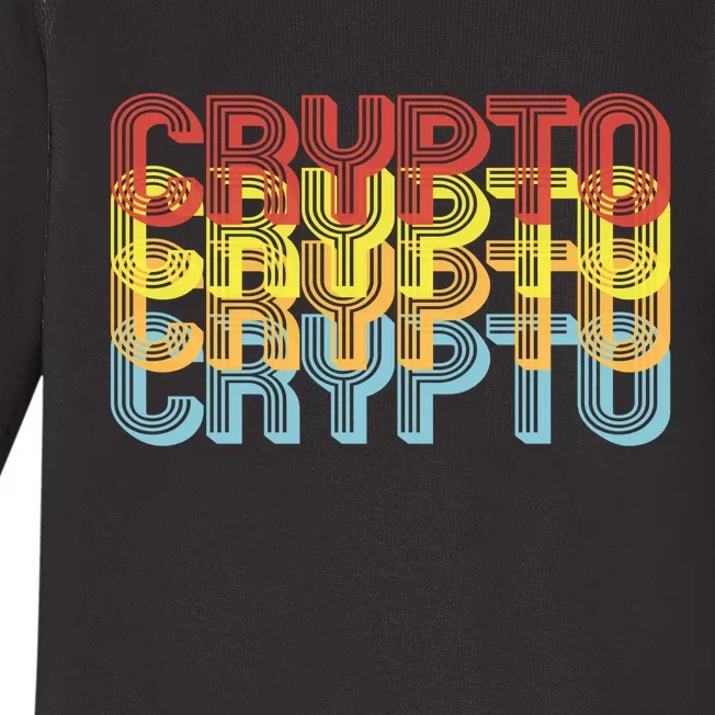 Crypto Crypto Crypto Crypto Retro Style Baby Long Sleeve Bodysuit