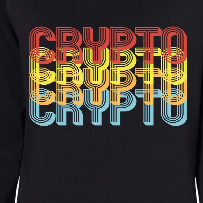 Crypto Crypto Crypto Crypto Retro Style Womens California Wash Sweatshirt