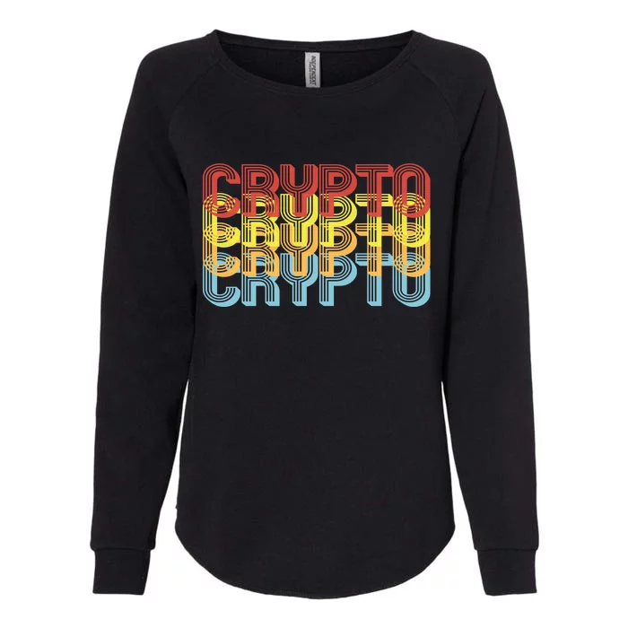 Crypto Crypto Crypto Crypto Retro Style Womens California Wash Sweatshirt