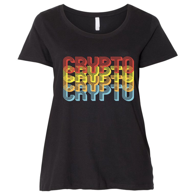 Crypto Crypto Crypto Crypto Retro Style Women's Plus Size T-Shirt