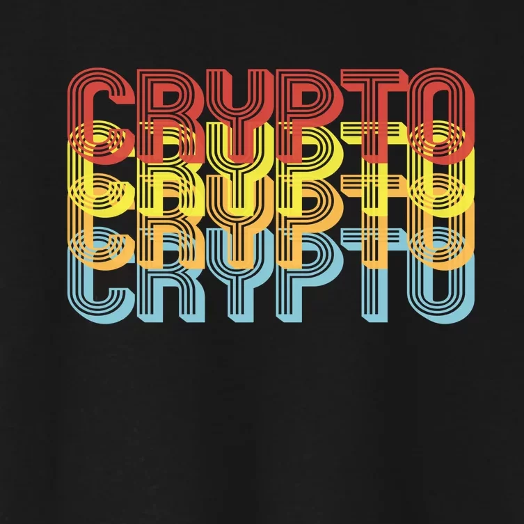 Crypto Crypto Crypto Crypto Retro Style Women's Crop Top Tee