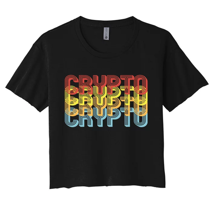 Crypto Crypto Crypto Crypto Retro Style Women's Crop Top Tee