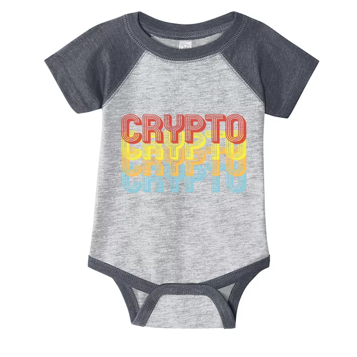 Crypto Crypto Crypto Crypto Retro Style Infant Baby Jersey Bodysuit