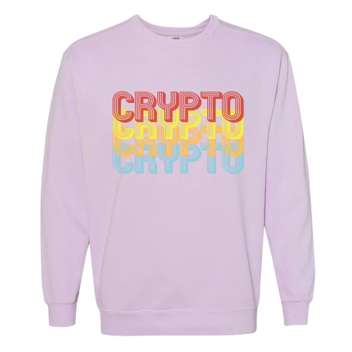 Crypto Crypto Crypto Crypto Retro Style Garment-Dyed Sweatshirt