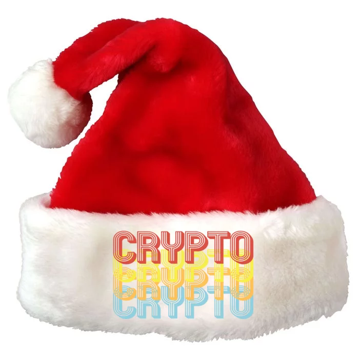 Crypto Crypto Crypto Crypto Retro Style Premium Christmas Santa Hat