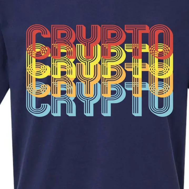 Crypto Crypto Crypto Crypto Retro Style Sueded Cloud Jersey T-Shirt