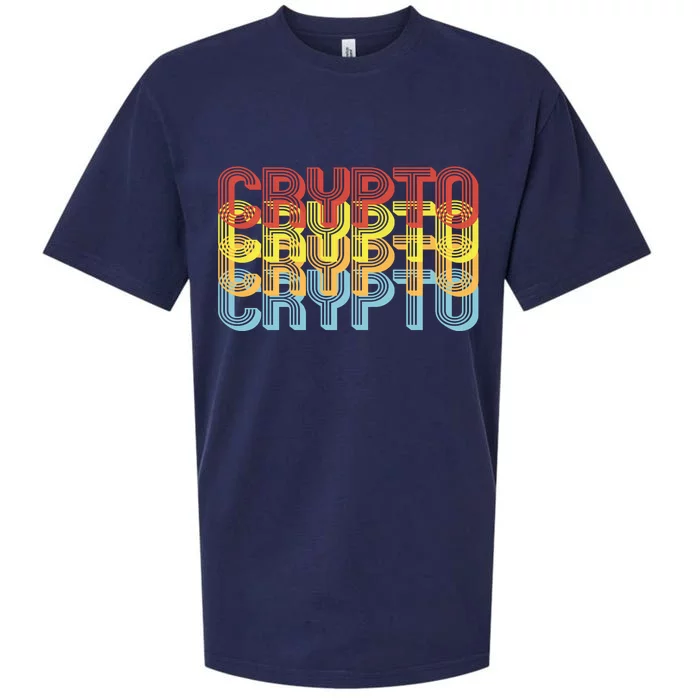 Crypto Crypto Crypto Crypto Retro Style Sueded Cloud Jersey T-Shirt