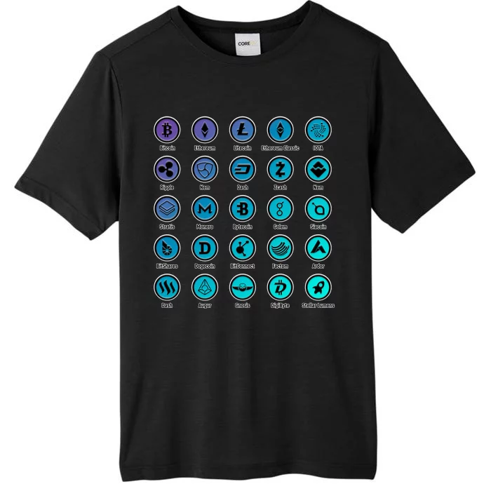 Crypto Currency Logos Coinbase ChromaSoft Performance T-Shirt