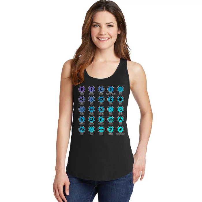 Crypto Currency Logos Coinbase Ladies Essential Tank