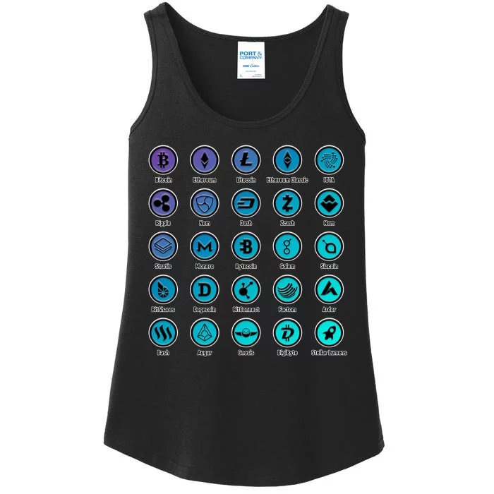 Crypto Currency Logos Coinbase Ladies Essential Tank