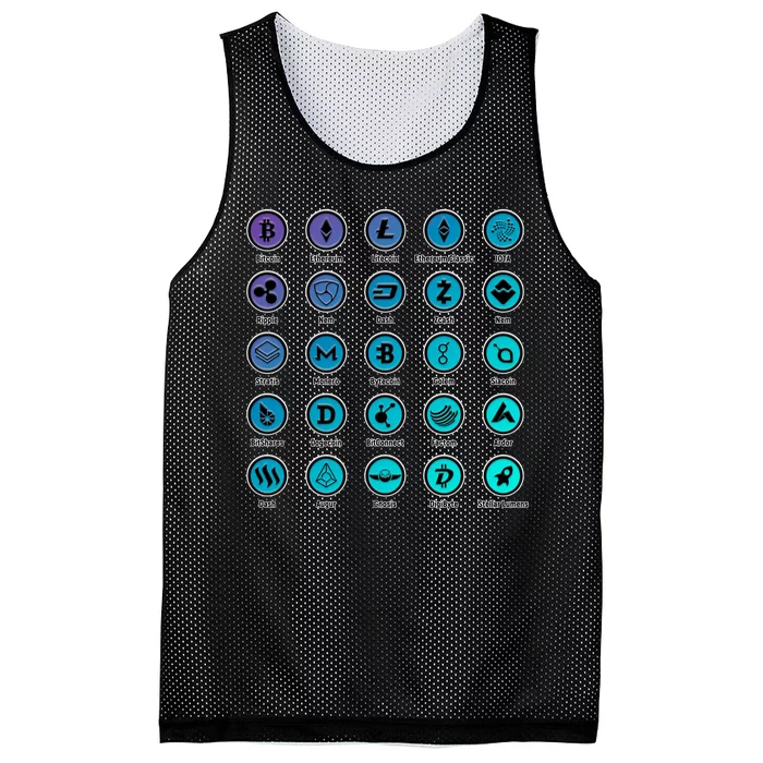 Crypto Currency Logos Coinbase Mesh Reversible Basketball Jersey Tank