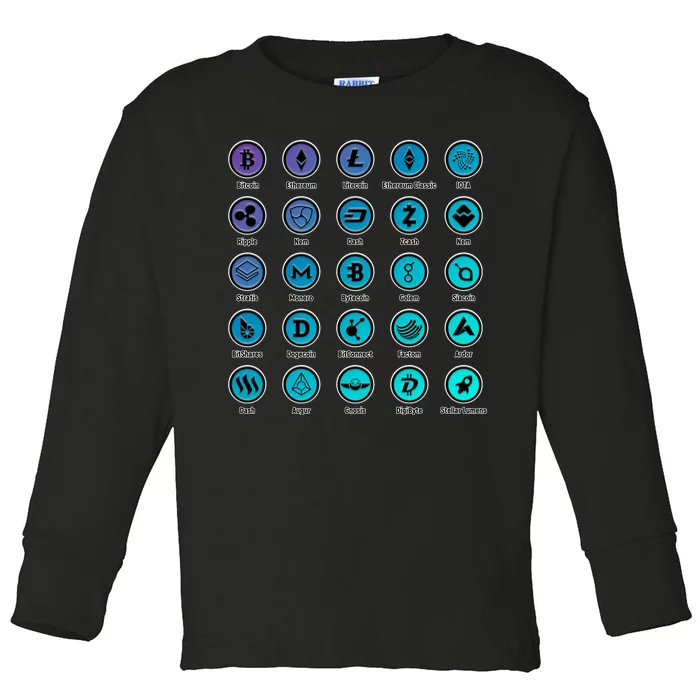 Crypto Currency Logos Coinbase Toddler Long Sleeve Shirt