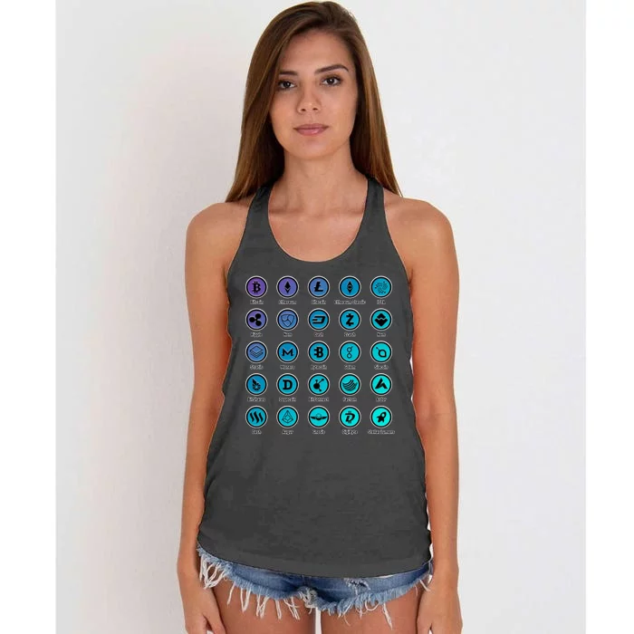 Crypto Currency Logos Coinbase Women's Knotted Racerback Tank