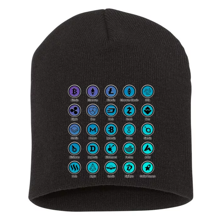 Crypto Currency Logos Coinbase Short Acrylic Beanie