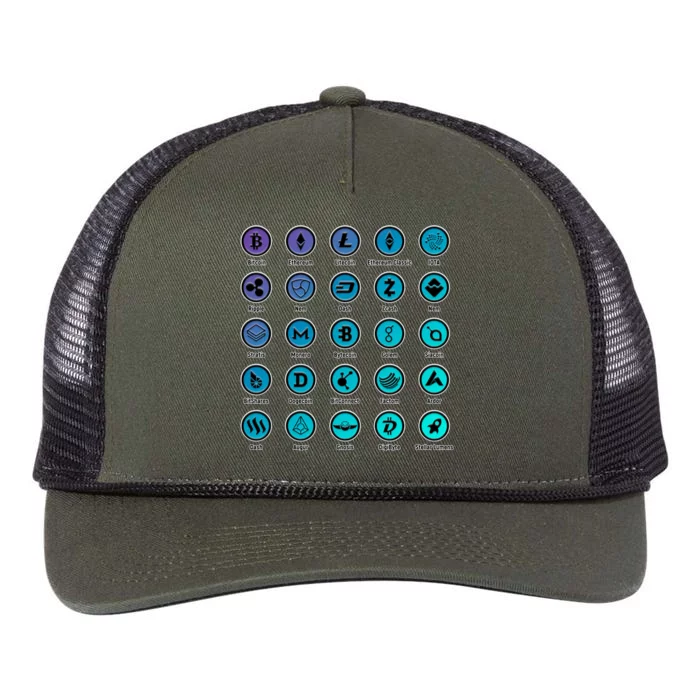 Crypto Currency Logos Coinbase Retro Rope Trucker Hat Cap