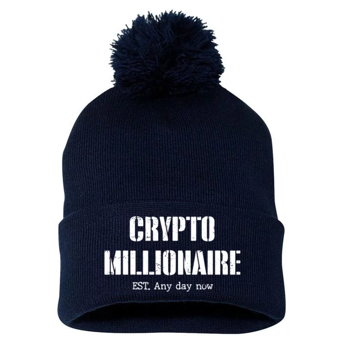 Crypto Millionaire Est. Any Day Now Pom Pom 12in Knit Beanie