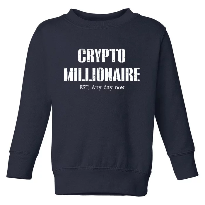 Crypto Millionaire Est. Any Day Now Toddler Sweatshirt